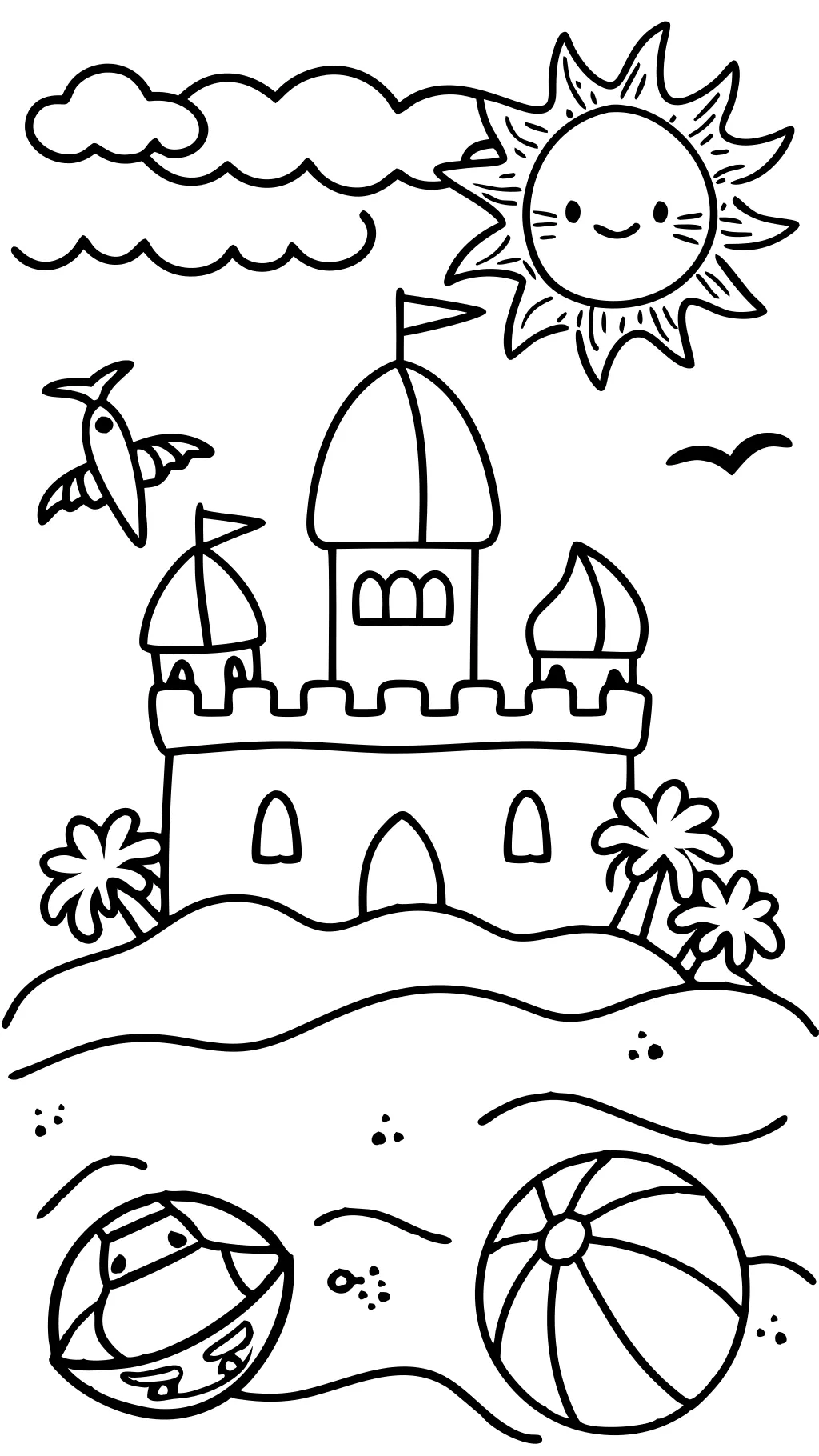 beach coloring pages for kids